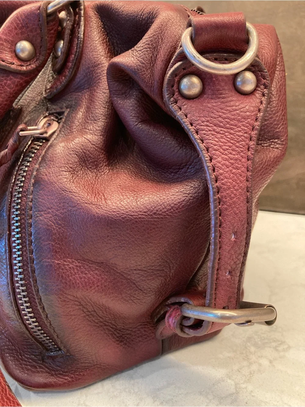 FREE PEOPLE We the Free Baby Emerson Leather Tote Bag in Red Rock - Picture 6 of 10